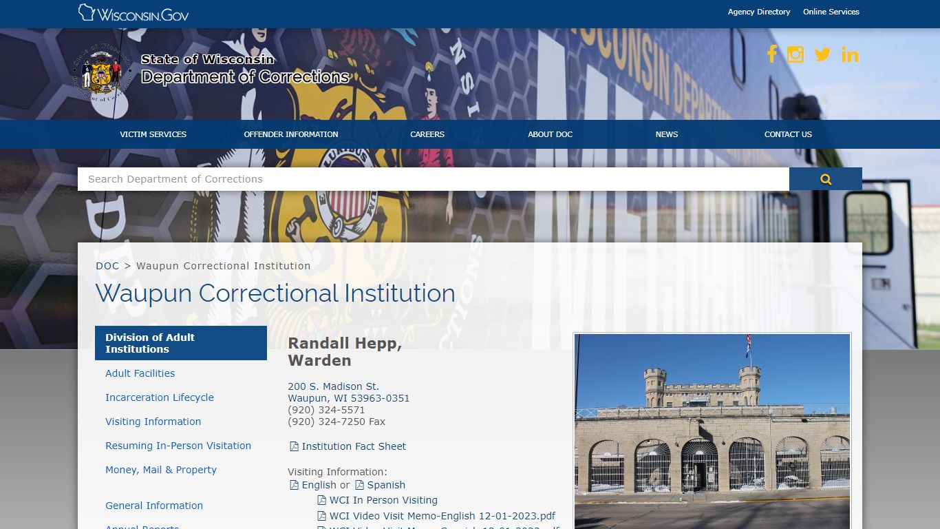 DOC Waupun Correctional Institution - Wisconsin