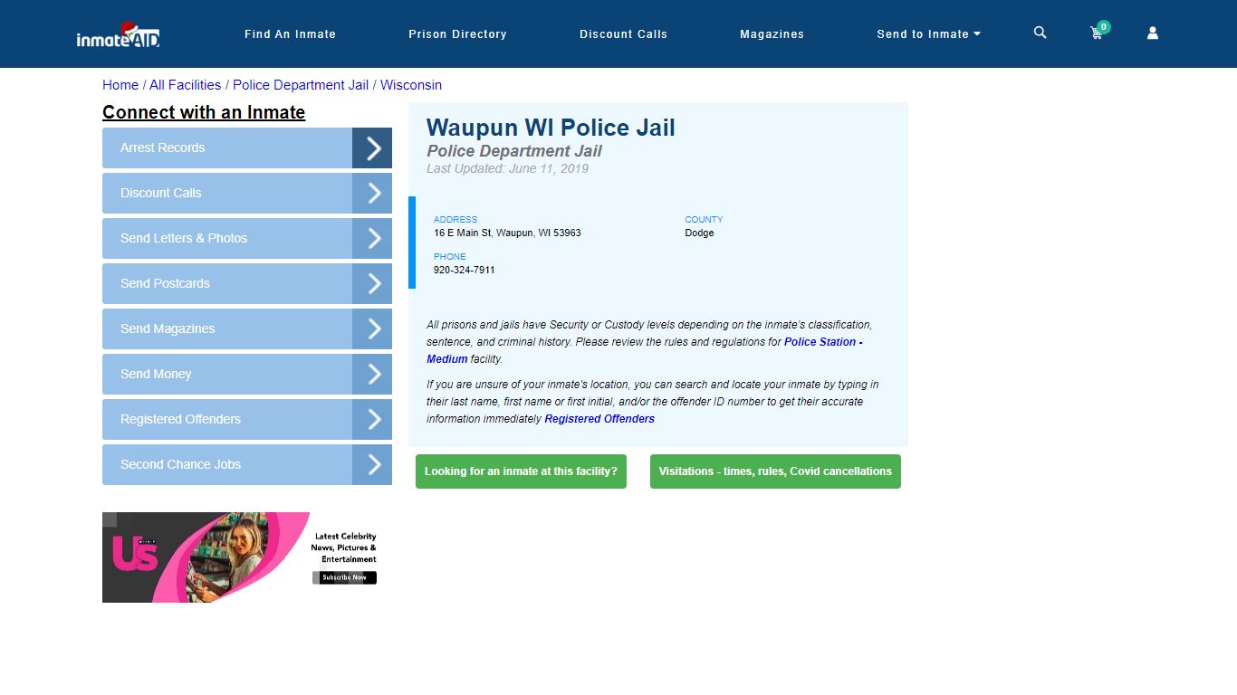 Waupun WI Police Jail & Inmate Search - Waupun, WI